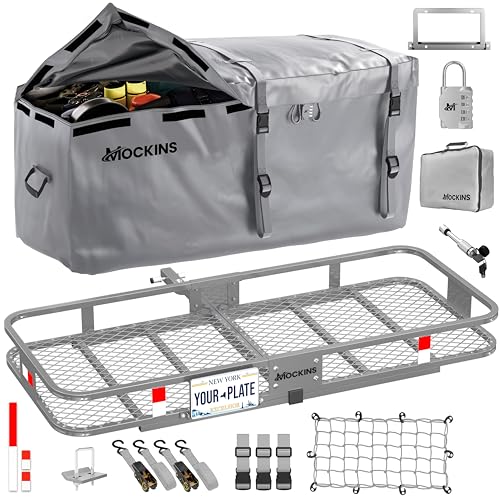 60"x20"x6" Folding Trailer Hitch Cargo Carrier with Waterproof Cargo Bag S122347