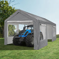 10'x20' Portable Carport Garage with Roll-up Doors and Windows M6214