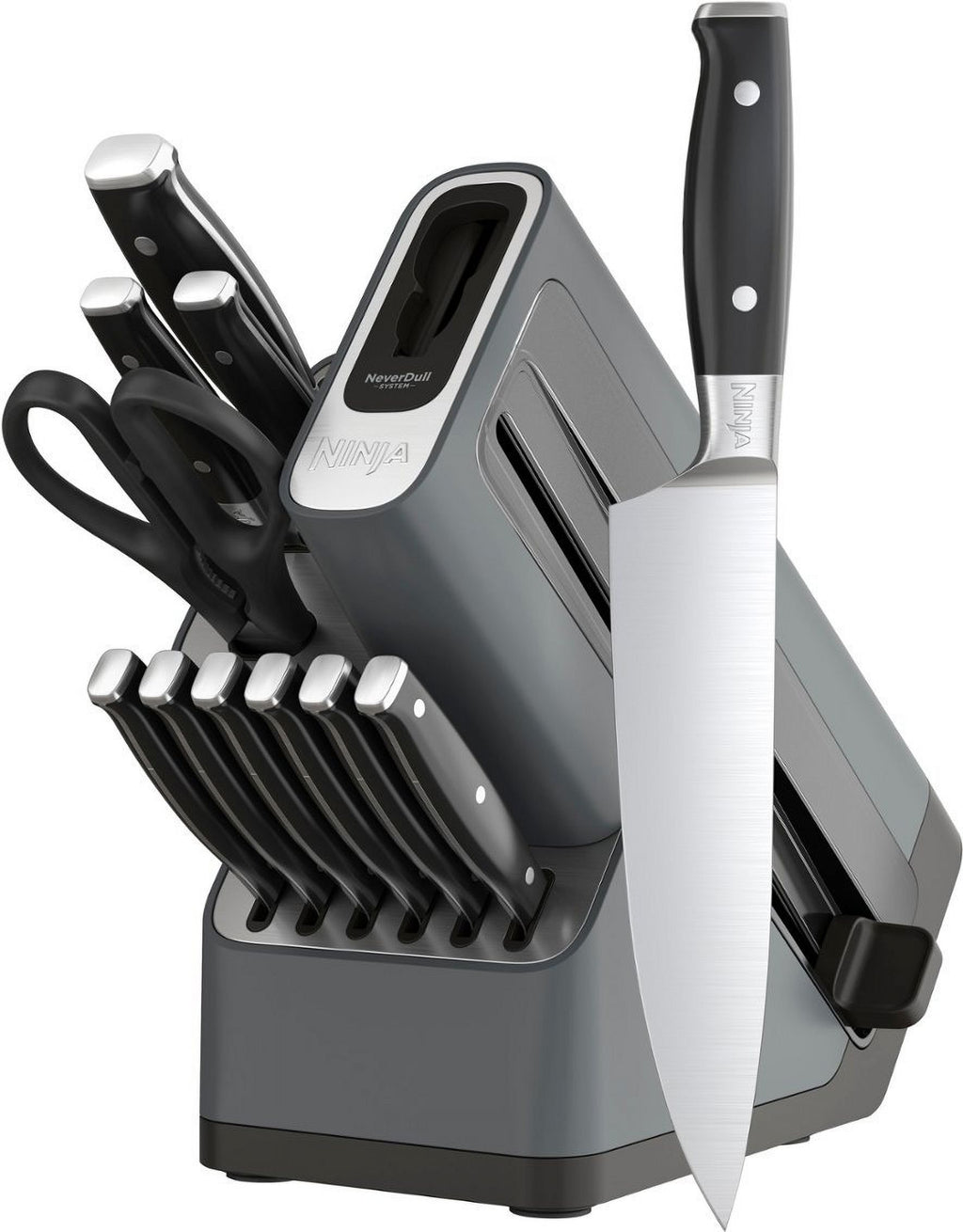 12 Piece German Stainless Steel Black Knife Block Set J8684