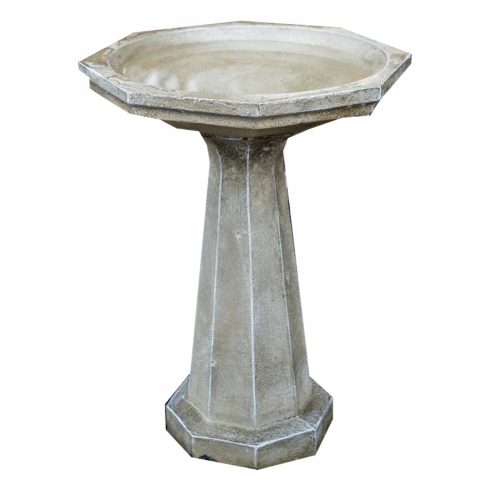 Large Octagon Cast Stone Bird Bath K80485
