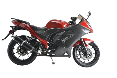 125cc Motorcycle with Manual Transmission Street Gas Bike 17 inches Wheels Red X472