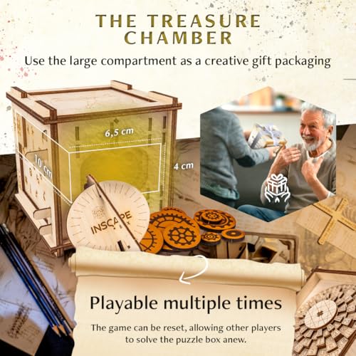 Wooden Puzzle Box with Hidden Compartments J318