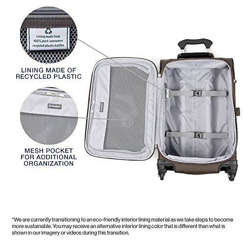 Slate Green Softside Expandable Carry On Luggage with 4 Spinner Wheels U923
