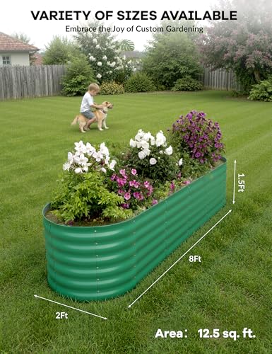 Oval Galvanized Steel Raised Garden Bed P746854