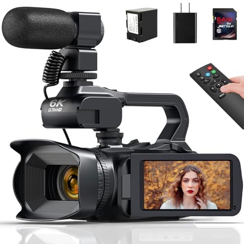 6K 64MP IR Night Vision Digital Camera with 18X Digital Zoom 4.0" Touch Screen WiFi and 64G SD Card V184672