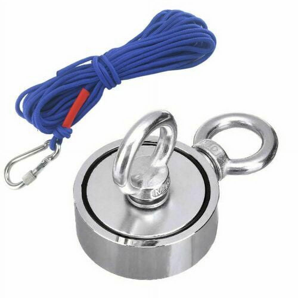 1300 Lbs Pull Force Neodymium Fishing Magnet Kit with Rope and Carabiner U6365