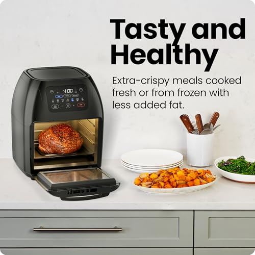 Black 10L Digital Air Fryer with Rotisserie U933