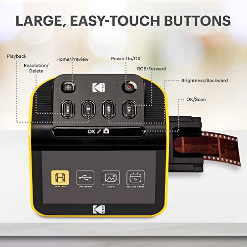 Film & Slide Scanner with 5" LCD Screen, 22MP JPEG Photos W244