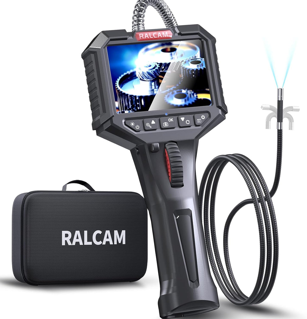 Articulating Borescope, 2-Way 180° Inspection Camera, 6.2mm Lens IP67 Waterproof Probe, 3.5'' Portable IPS Screen Endoscope with 3.3FT/1.0M Flexible Cable N6489