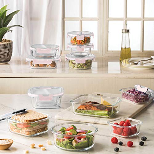 24 Piece Glass Storage Containers with Lids, Blue S33641