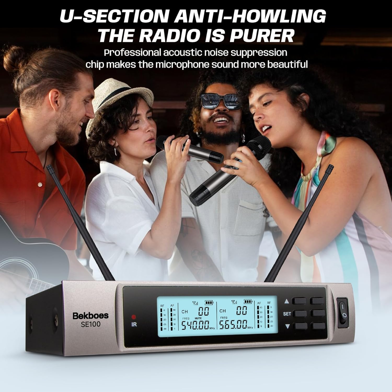 Dual Dynamic Handheld UHF Wireless Microphone System Y3505