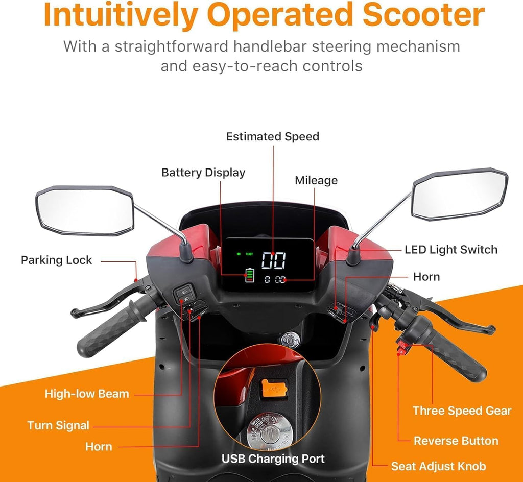 Red 4 Wheel Mobility Scooter Y8842