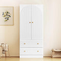 White Freestanding Armoire with 2 Drawers Z5572