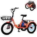 Electric Tricycle, Aluminum 20" E-Trike, 500W 48V 14.5Ah Lithium Battery, Front Suspension 3 Wheels Ebike, Front Basket Q98671