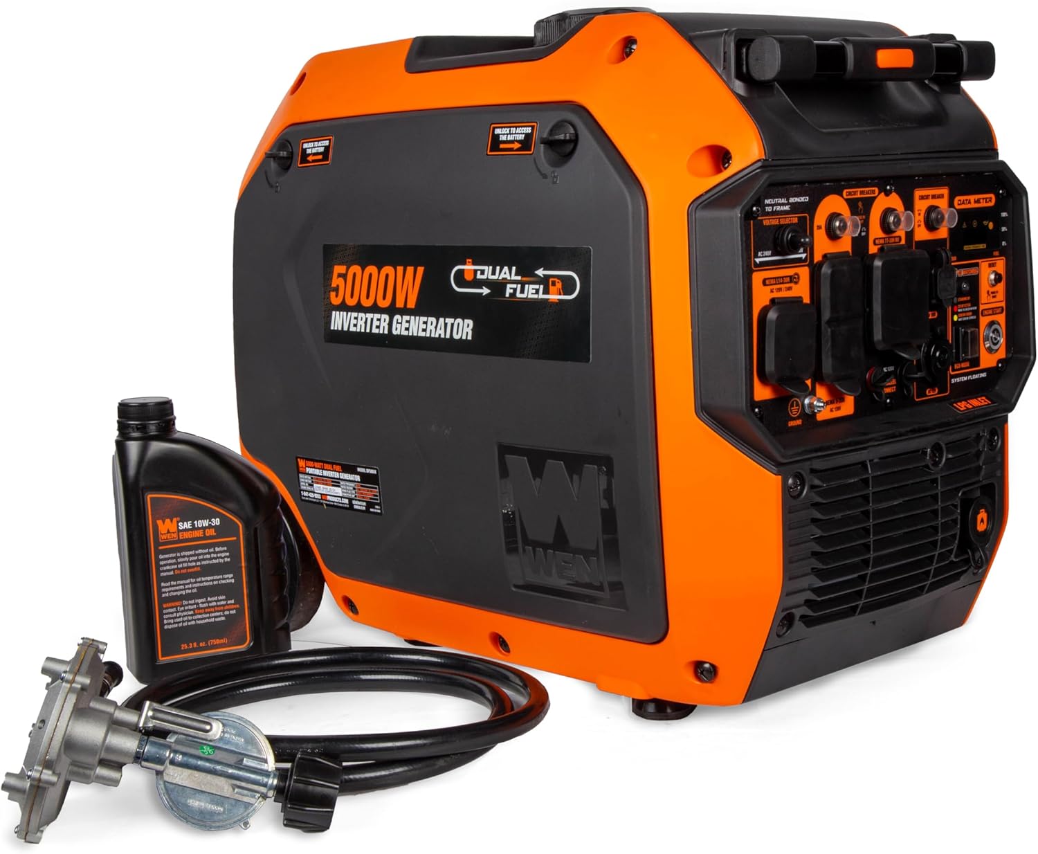 5000-Watt Dual Fuel Portable Inverter Generator with Electric Vehicle Charging Ports E400