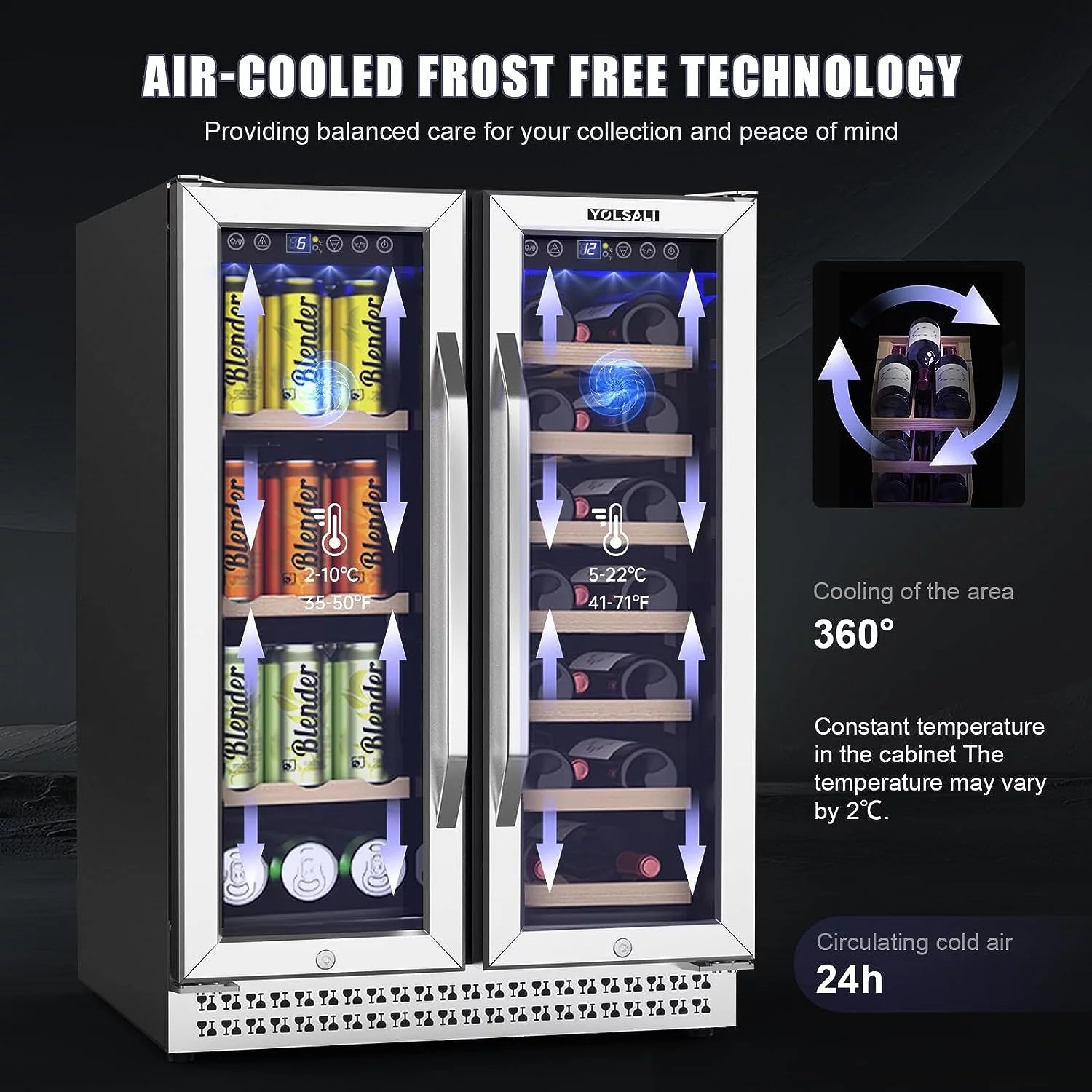 24 Inch Dual Zone Wine Cooler Refrigerator H286