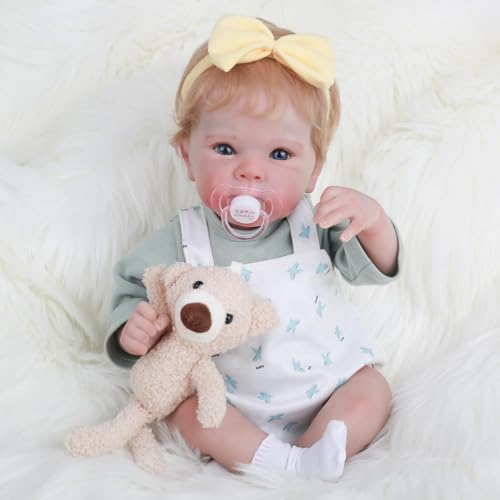 18-Inch Reborn Baby Doll with Blonde Hair and Weighted Cloth Body P418824