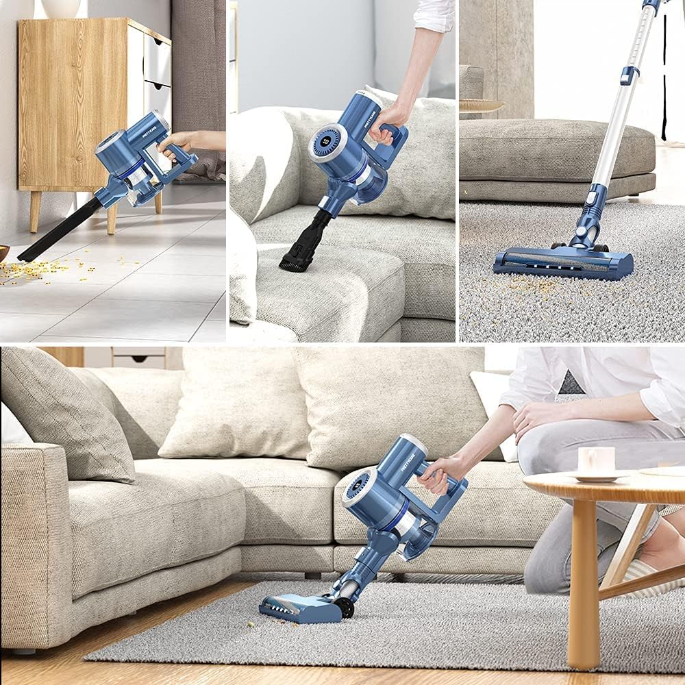 Cordless Stick Vacuum Cleaner with LED Display, 20000Pa, 4 in 1, Lightweight, 30 Minutes Runtime E417