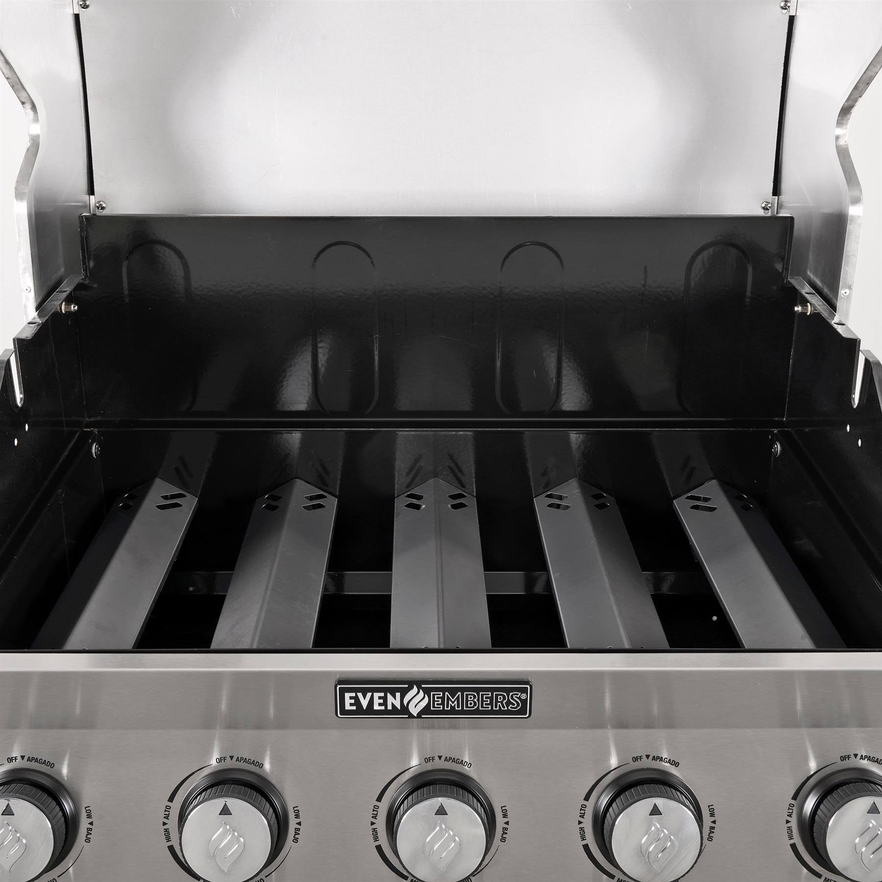 5-Burner Propane Gas Grill in Stainless Steel and Black E17823
