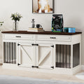 White 2 Drawer Wooden Dog Crate J467