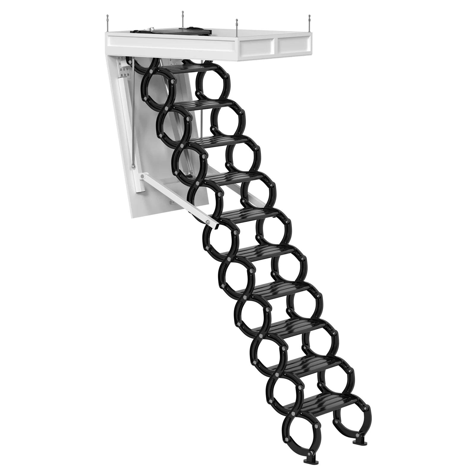 11 Steps Electric Aluminum Folding Ceiling Ladder with Remote N4541