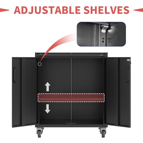 Metal 4 Drawer Rolling Tool Storage Cabinet with Locking Doors N298417