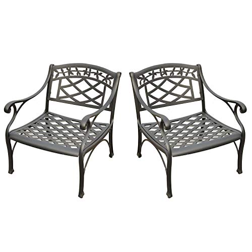 2-Piece Solid-Cast Aluminum Outdoor Conversation Set with 2 Club Chairs - Black U908025