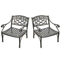 2-Piece Solid-Cast Aluminum Outdoor Conversation Set with 2 Club Chairs - Black U908025