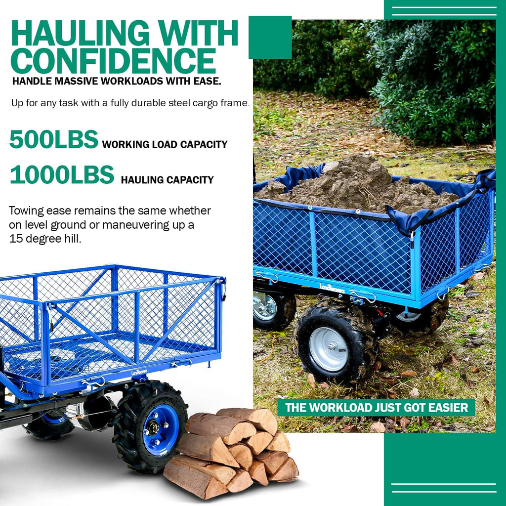 Utility Service Cart Wheelbarrow Electric 48V DC Li-Ion Battery Powered 500LBS Load I3707