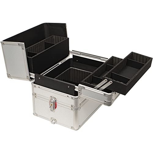Large Capacity Rolling Makeup Train Case with Key Swivel Wheels P4090