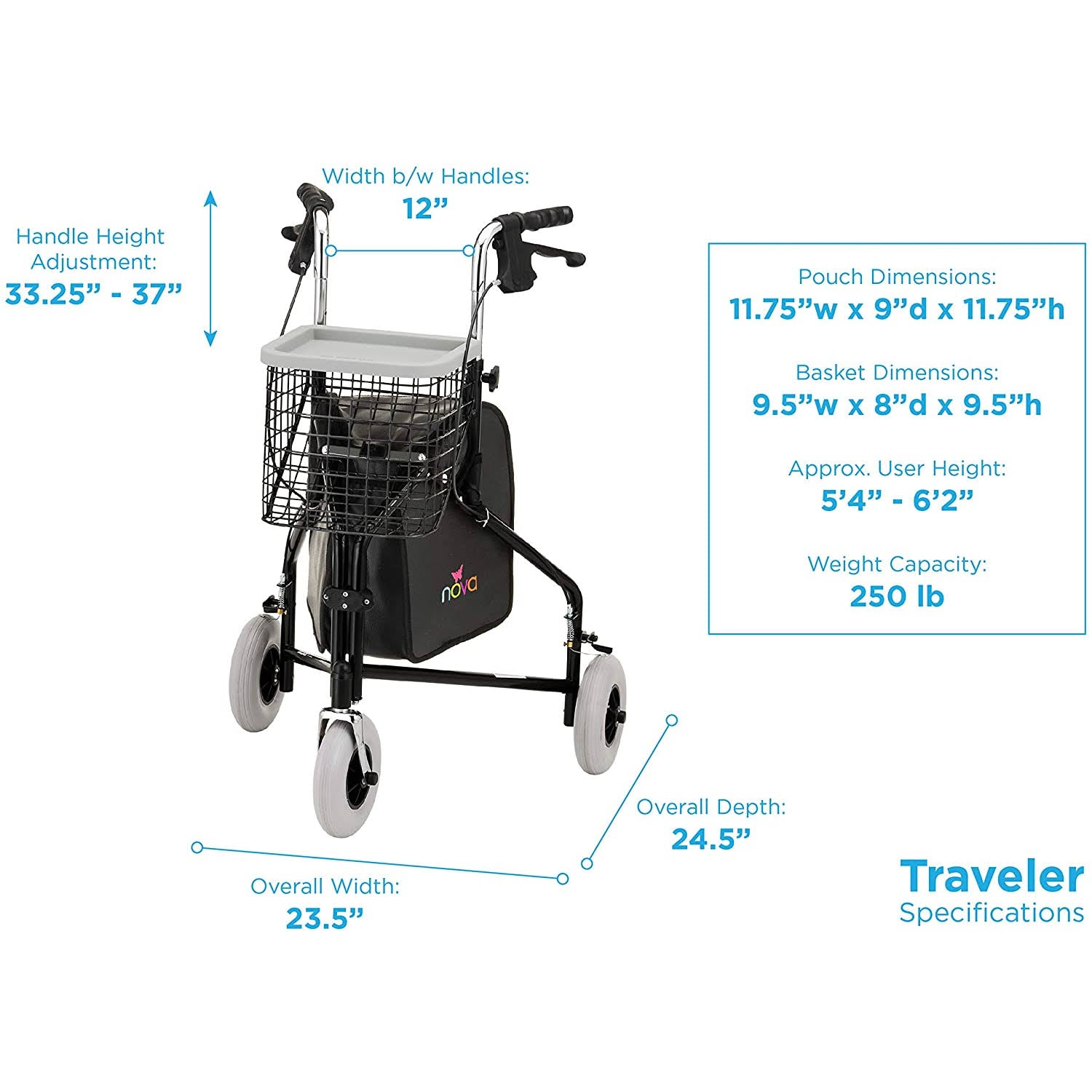 3 Wheel Rollator Walker D10477