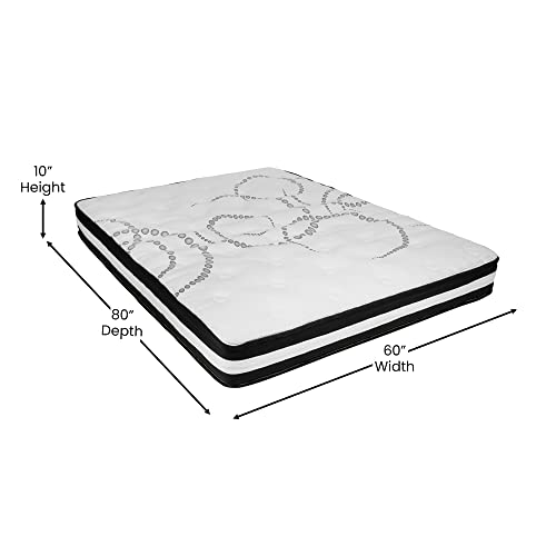 Queen Size Beige Fabric Upholstered Platform Bed with Pocket Spring Mattress F413