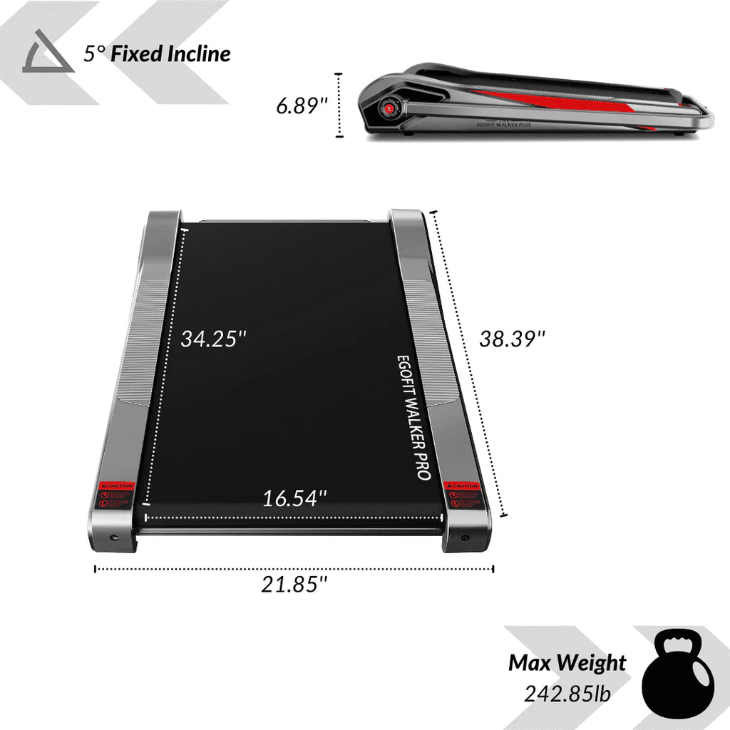 2.0HP 5° Incline Under Desk Electric Treadmill P148043