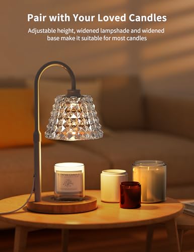 Candle Warmer Lamp with Timer, Adjustable Height, 2 Bulbs, 4 Levels Dimmable P80580