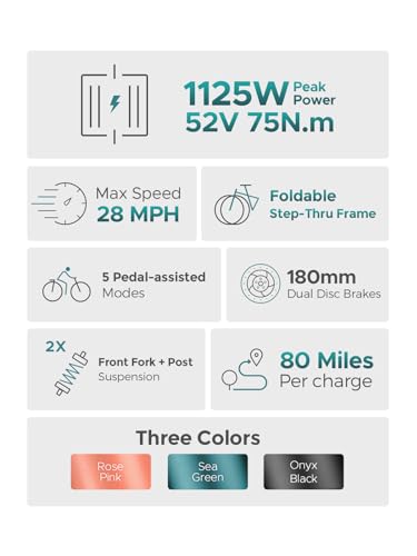 Electric Bike 20'' Fat Tire 52V 13Ah 7 Speed Dual Suspension D2940
