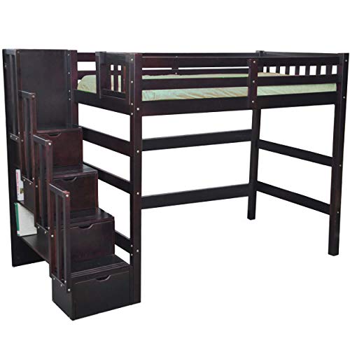 Natural Twin Loft Bed with Storage U711
