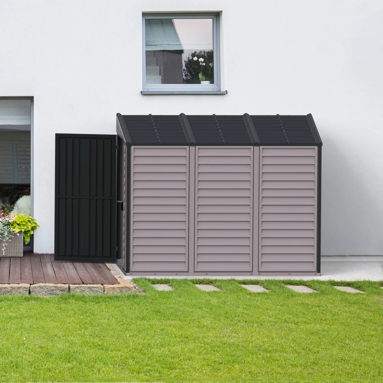4ft x 8ft Vinyl Resin Outdoor Storage Shed Z9202