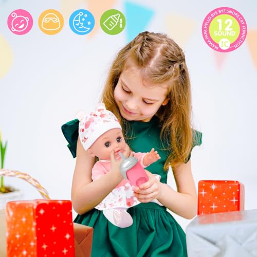 25Pcs Doll Care Toy Playset with Cradle Crib, High Chair, Milk Bottle, Pacifier, Diaper O15964