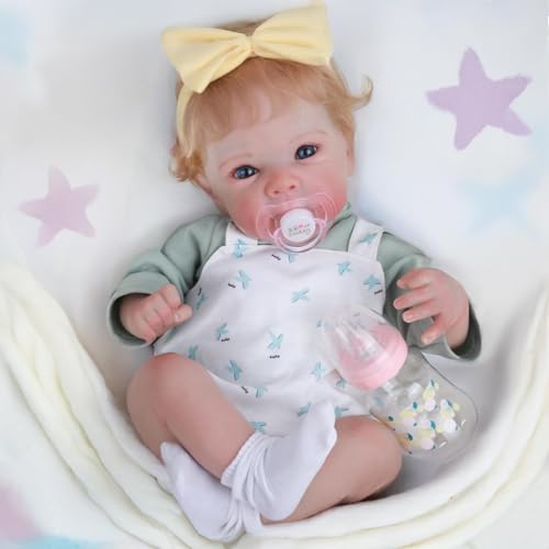 18-Inch Reborn Baby Doll with Blonde Hair and Weighted Cloth Body P418824