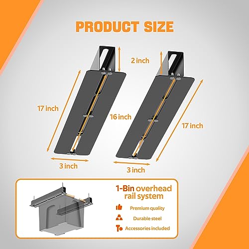 Overhead Garage Storage Rack (4 Pack, 3 Bins) H1819