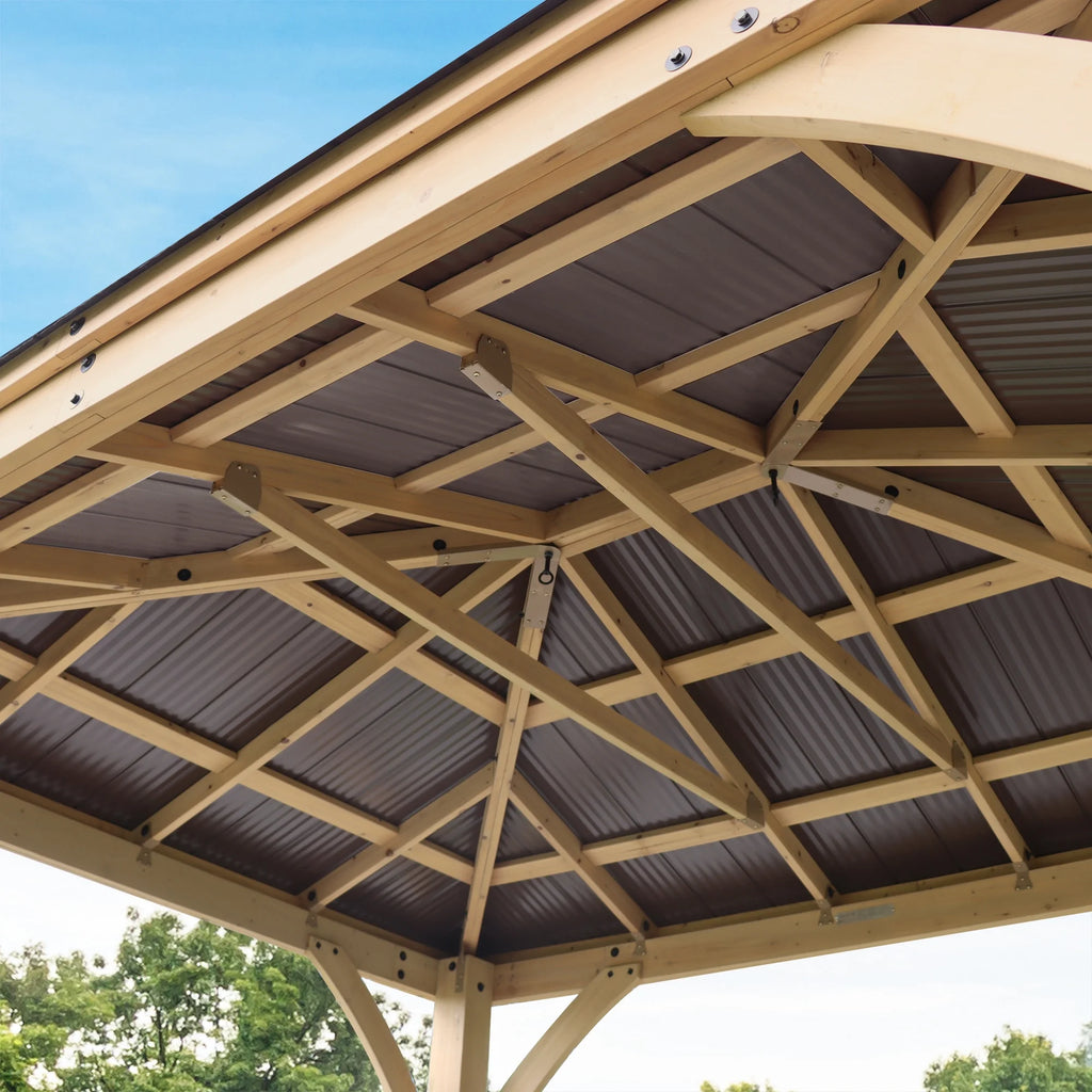 10 ft. × 12 ft. Cedar Gazebo with Aluminum Roof M64401