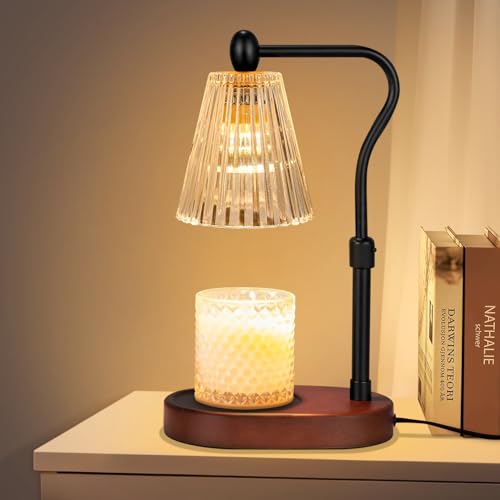 Candle Warmer Lamp with Timer and Dimmer Adjustable Height Electric Wax Melt Warmer with 2 Bulbs W33016