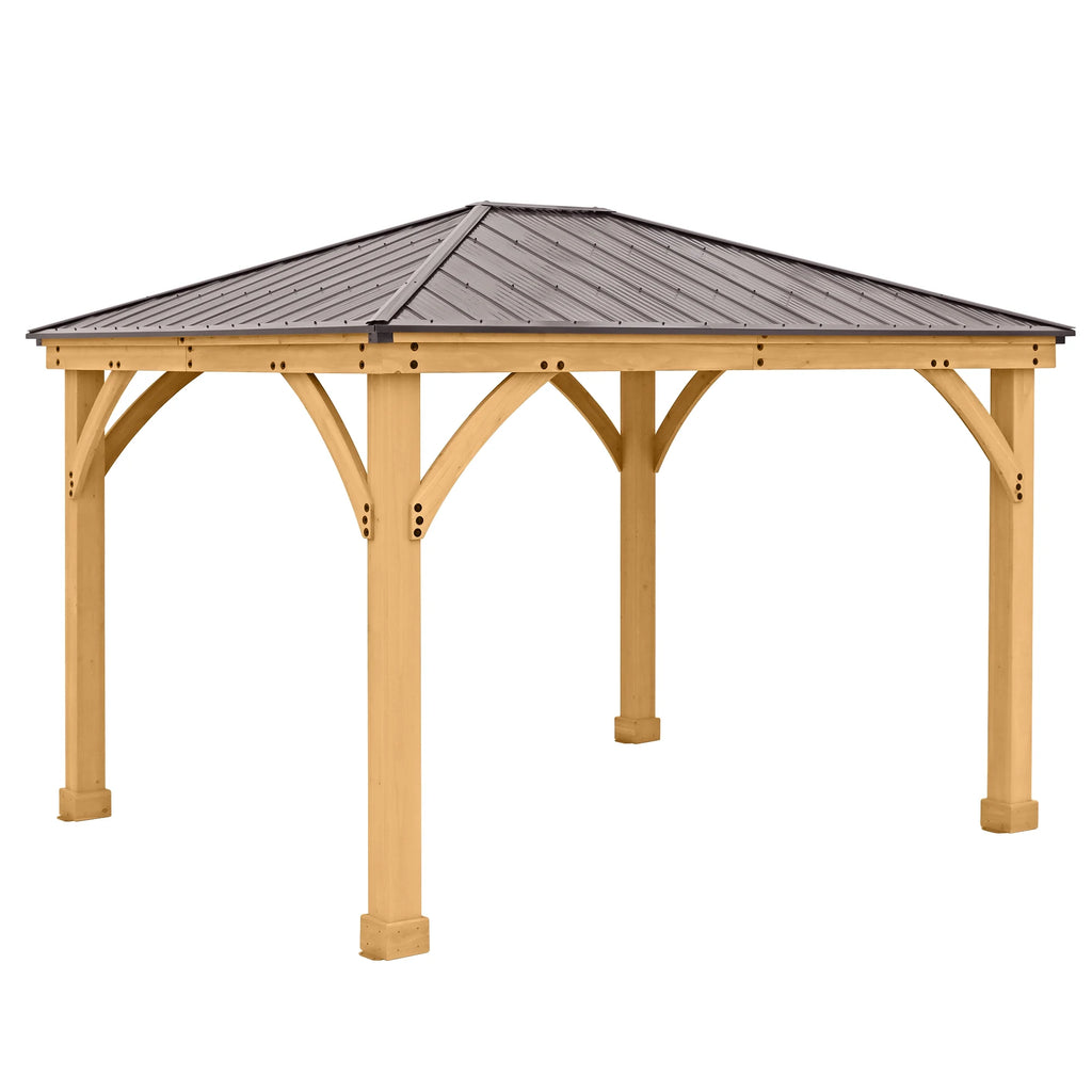 10 ft. × 12 ft. Cedar Gazebo with Aluminum Roof M64401