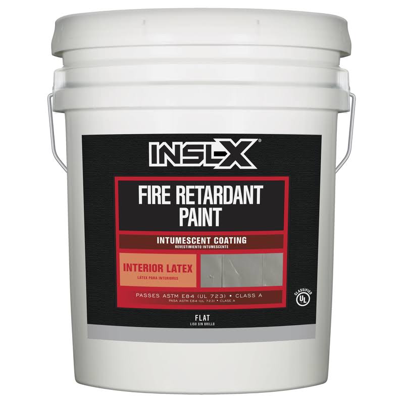 Fire Retardant Paint Flat White Latex Intumescent Coating 5 Gal G2559
