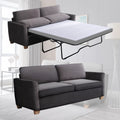 Queen Dark Grey Pull Out Sofa Bed with Memory Foam Mattress U9013