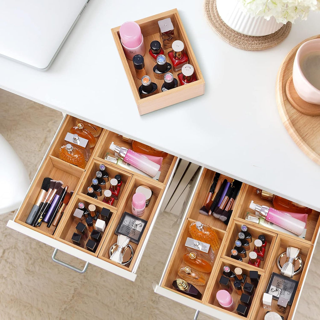 Set of 9 Bamboo Wood Drawer Organizer B1884