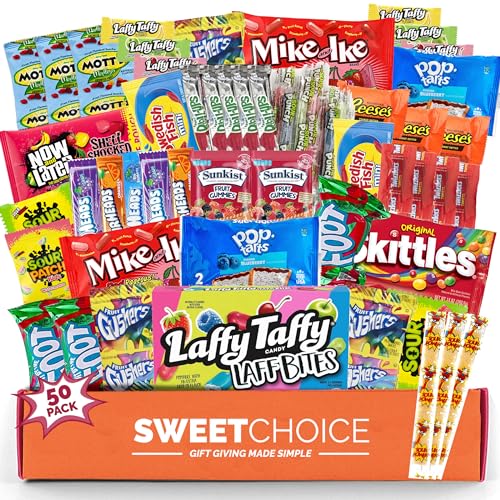 50 Count Snack Box Variety Pack Candy Gift Basket D859