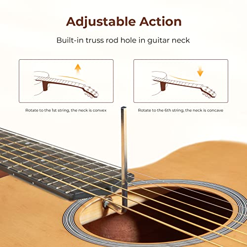 Natural 41 Inch Full Size Acoustic Guitar Bundle Set with Bag C82270