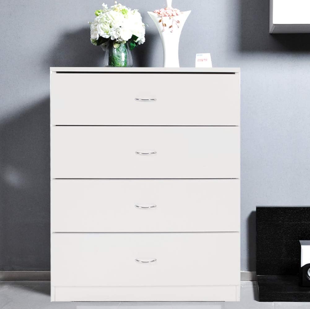 White 4 Drawer Wooden Dresser N68235