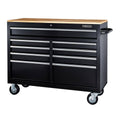 Black 9-Drawer Mobile Storage Cabinet with Solid Wood Top I69709